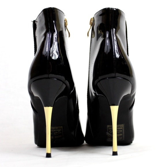 Black High Heels Stiletto Dress Pointy Toe Bootie - Picture 3 of 5